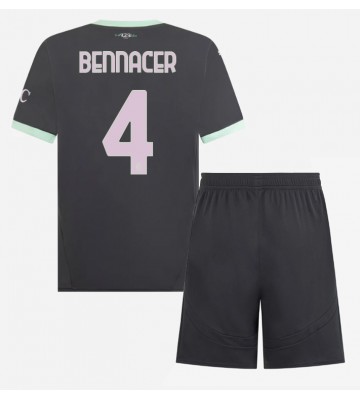 AC Milan Ismael Bennacer #4 Tercera Equipación Niños 2024-25 Manga Corta (+ Pantalones cortos)